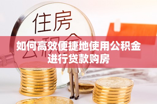 朗县如何高效便捷地使用公积金进行贷款购房